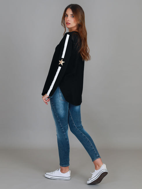 Junee Banded Star Long Sleeve Tee
