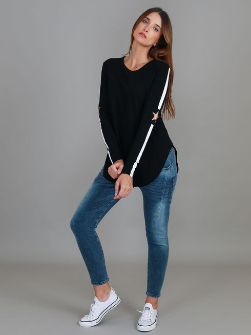 Junee Banded Star Long Sleeve Tee