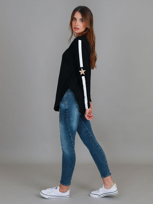 Junee Banded Star Long Sleeve Tee