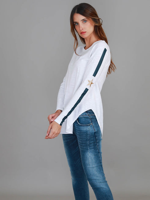Junee Banded Star Long Sleeve Tee