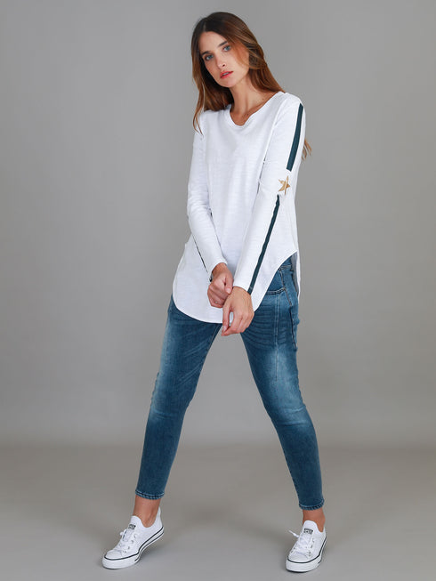 Junee Banded Star Long Sleeve Tee