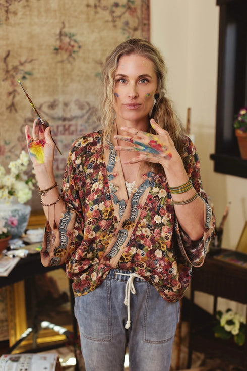 Cropped Bamboo Kimono Cardigan Art of Life