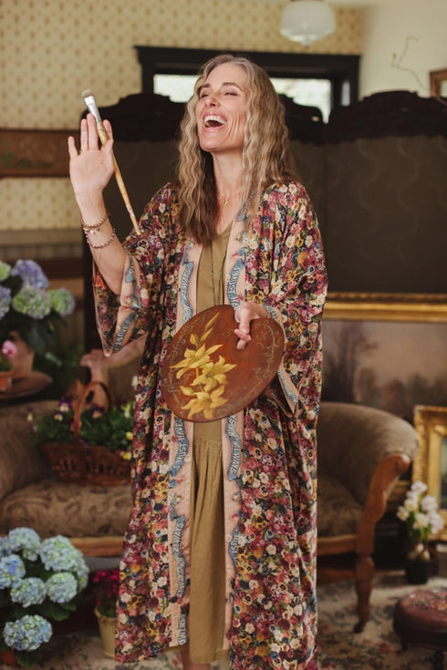 Duster Kimono Robe Long Art of Life Floral