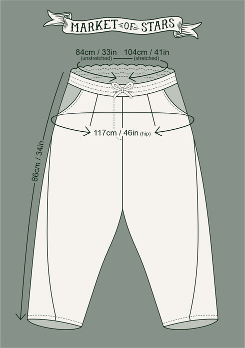 Boho Linen Cropped Artist Pants Ankle Length Milk & Honey