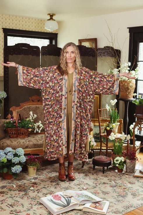 Duster Kimono Robe Long Art of Life Floral