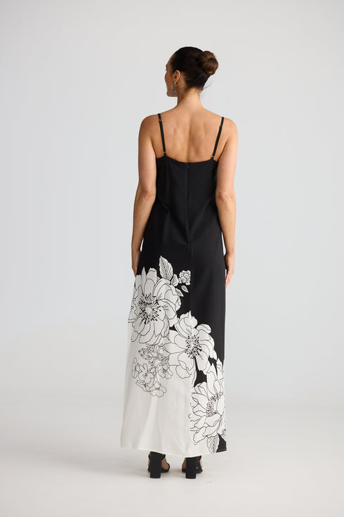 Angelique Maxi Dress Noir Bloom