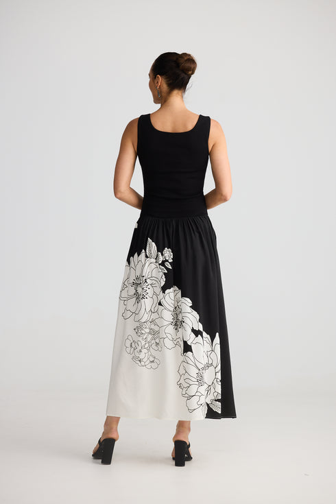 Maya Dress Noir Bloom