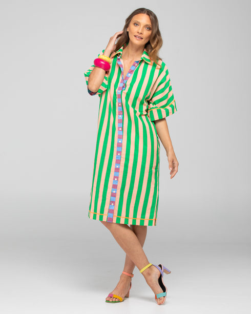 Maui Shirt Dress Capri Peach
