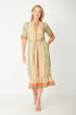 Border Print Midi Dress Sage