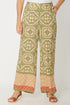 Border Print Crop Pant Sage