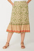 Border Print Skirt Sage