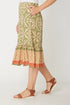 Border Print Skirt Sage