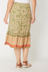 Border Print Skirt Sage