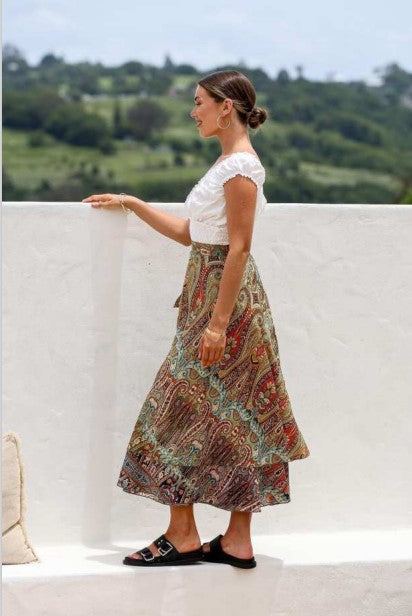 Caitlin Maxi Wrap Skirt