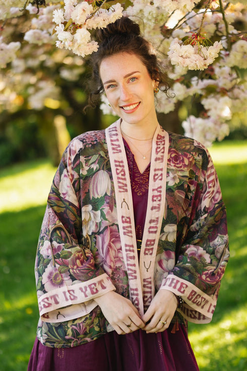 Cropped Bamboo Kimono Cardigan Make a Wish