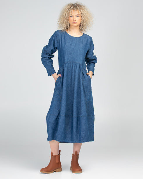 Guru Dress Mid Wash Denim