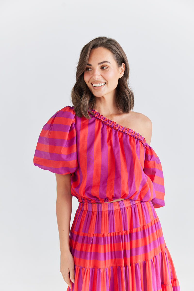 Blossom Top in Yuzu Stripe Blossom Top in Yuzu Stripe