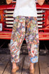 Boho Linen Cropped Artist Pants Ankle Length Love Language