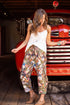 Boho Linen Cropped Artist Pants Ankle Length Love Language