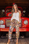 Boho Linen Cropped Artist Pants Ankle Length Love Language