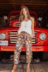 Boho Linen Cropped Artist Pants Ankle Length Love Language