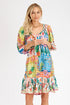 Tropical Shirred Dress Print