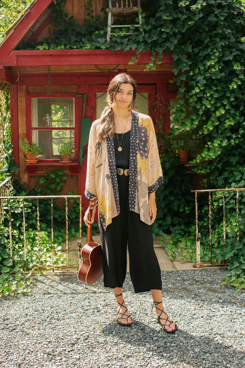 Bohemian Kimono Cardigan with Belt Milk & Honey
