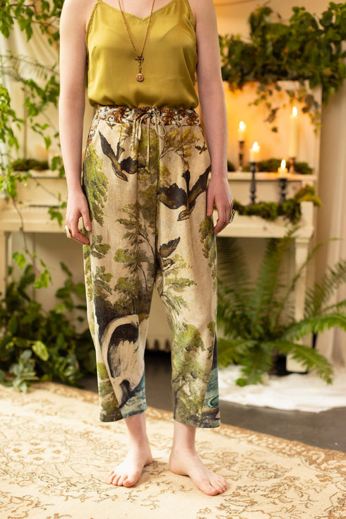 Boho Linen Cropped Artist Pants Theatre of Dreams