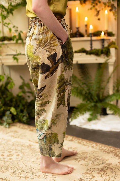 Boho Linen Cropped Artist Pants Theatre of Dreams