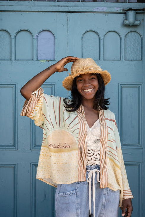 Cropped Bamboo Kimono Cardigan Radiate Love