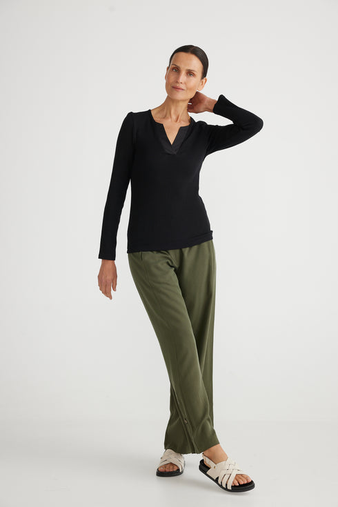 Henley Long Sleeve Top