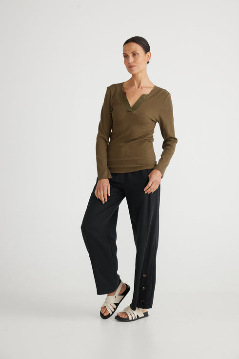 Henley Long Sleeve Top