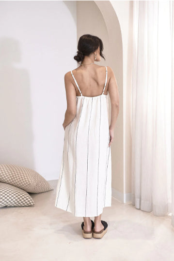 Fundamental Linen Midi Slip Dress