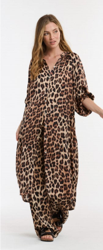 Button Through Dress Leopard