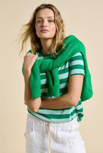 Tilly Tee Blue Green Stripe