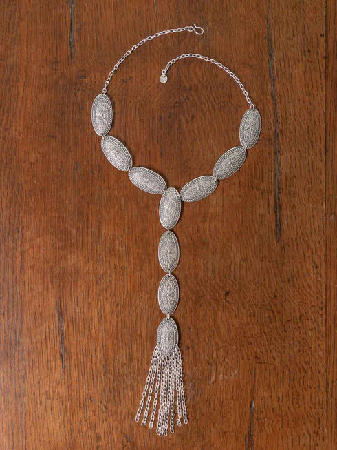 Turkish Silver Tie Necklace