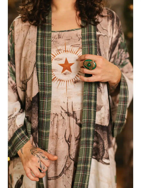 Boheme Bamboo Slip Dress Winter Wish Christmas Plaid LIMITED EDITION