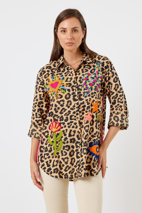 Azure Shirt Leopard