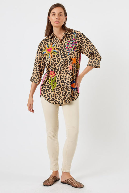 Azure Shirt Leopard