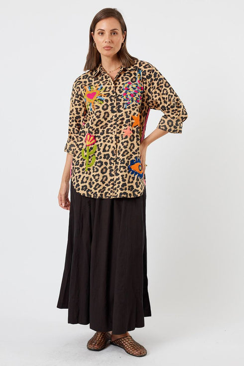 Azure Shirt Leopard