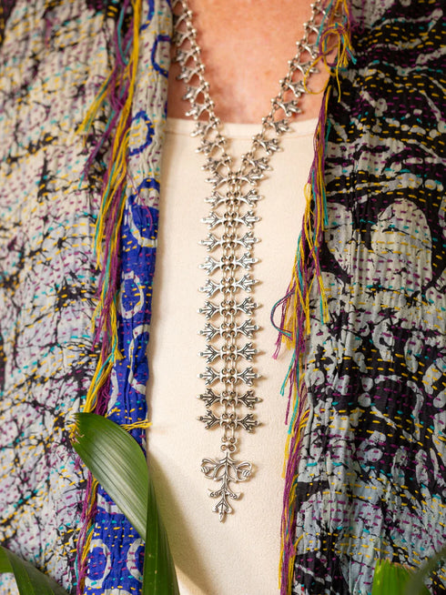 Turkish Silver Tie Necklace